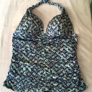 ☀️☀️🌺 Athleta tankini halter top size large